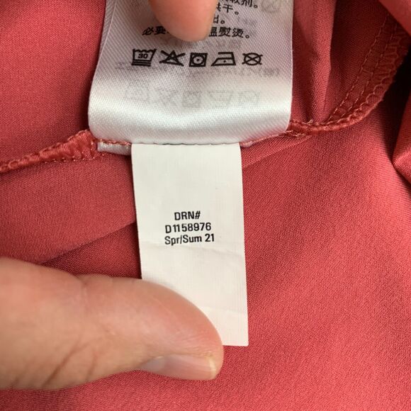 Eddie Bauer Shift Mini Dress Womens S Small Pink Notch Collar Sleeveless Jersey - Picture 10 of 14